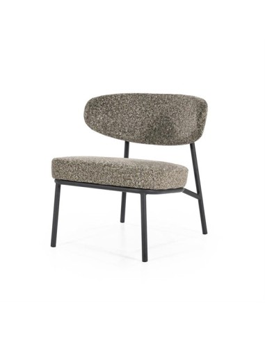 Fauteuil lounge en tweed chiné vert kaki prix pour 