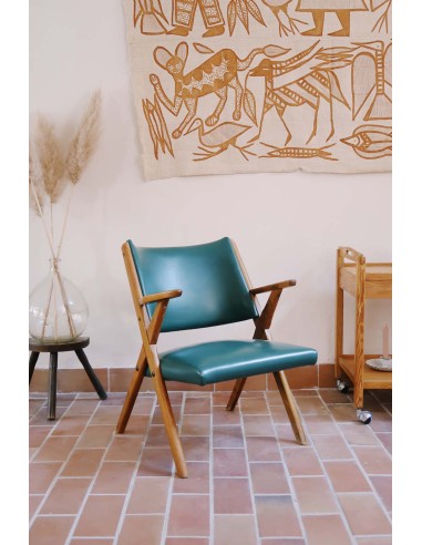 Fauteuil scandinave vert Dal Vera les muscles