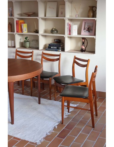 4 chaises scandinaves skaï noir offre 