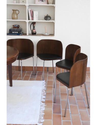 4 chaises Fusion de Sandra Kragnert pour Ikea 70's Vous souhaitez 